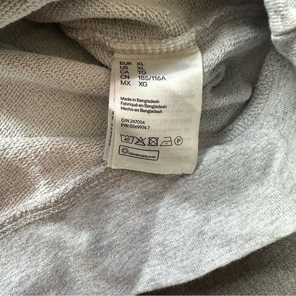 H&M Oversized Men’s XL Grey Hoodie - Picture 5 of 7